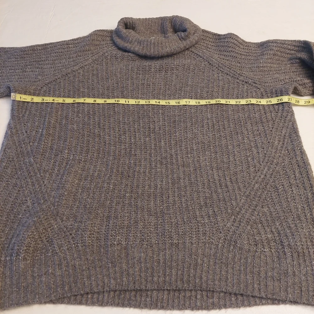 Old Navy Grey Cowl Neck Chunky Knit Soft Wool Blend Pullover Sweater Sz 2X - Picture 7 of 9